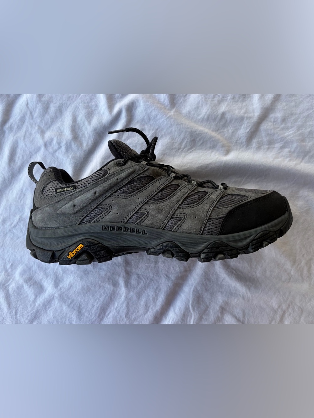 Merrell New in Box Moab 3 WP Sz 12 Wide Men's Gray Mesh & Suede Trail Sneaker
